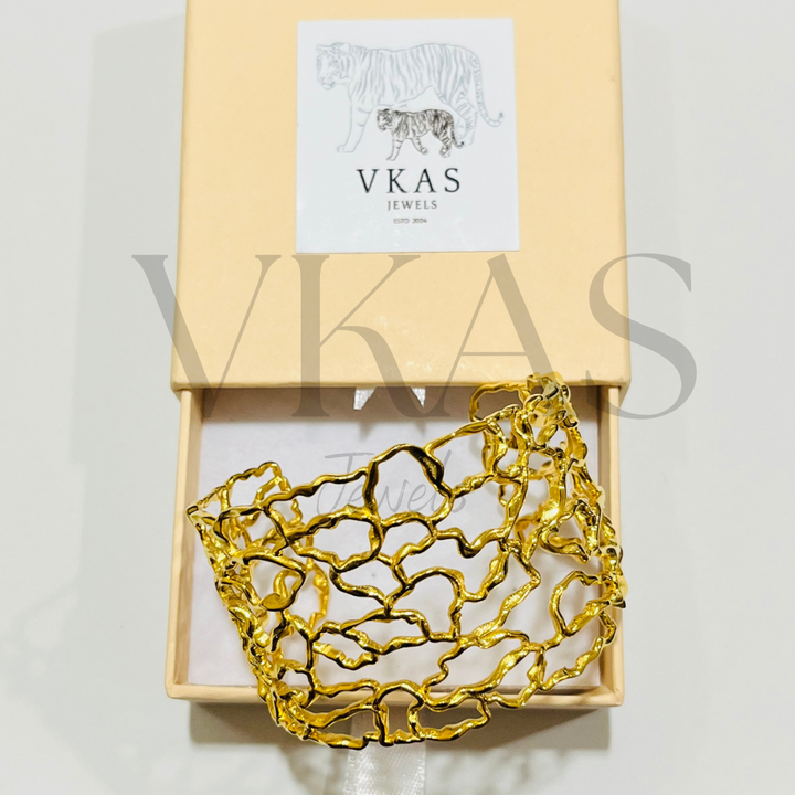 Ethereal Maze gold-plated cuffs for daily wear