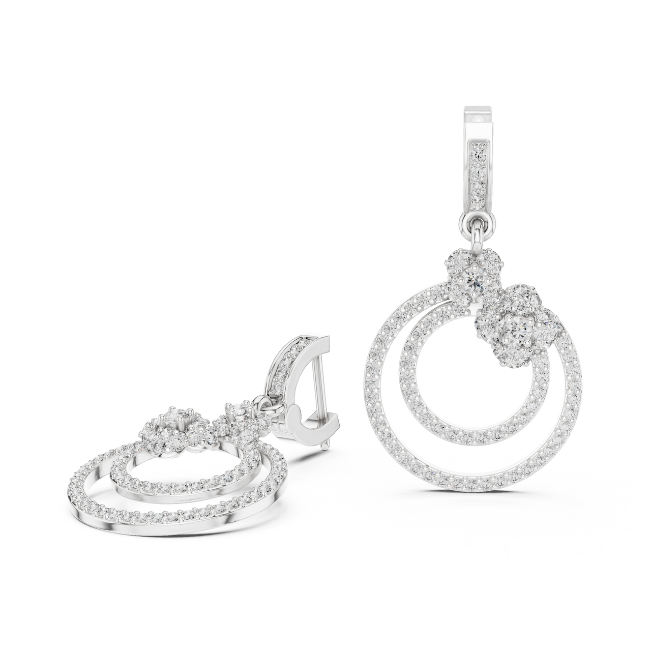 14K White Gold Lab-Grown Diamond Earrings – 1.00 CT