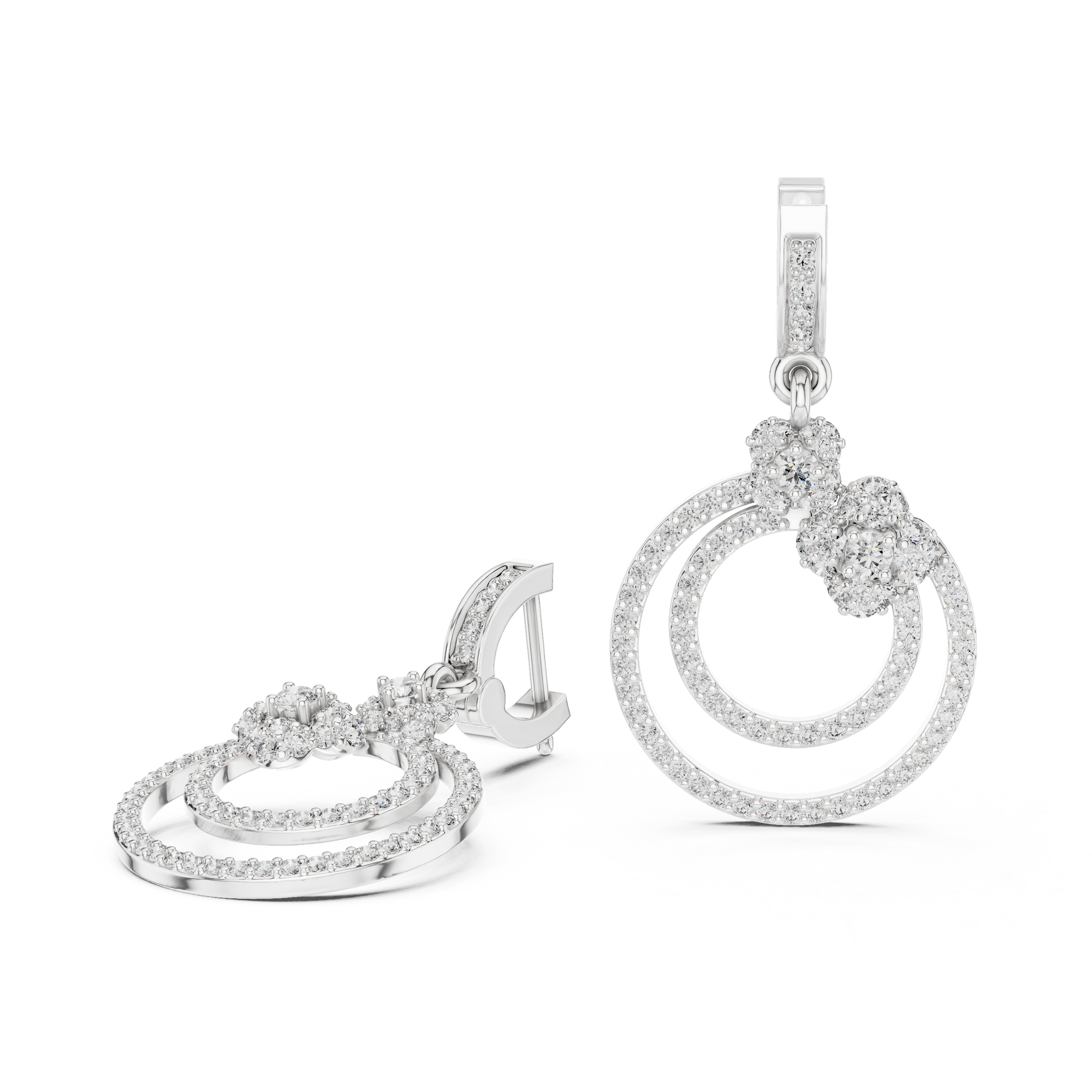14K White Gold Lab-Grown Diamond Earrings – 1.00 CT