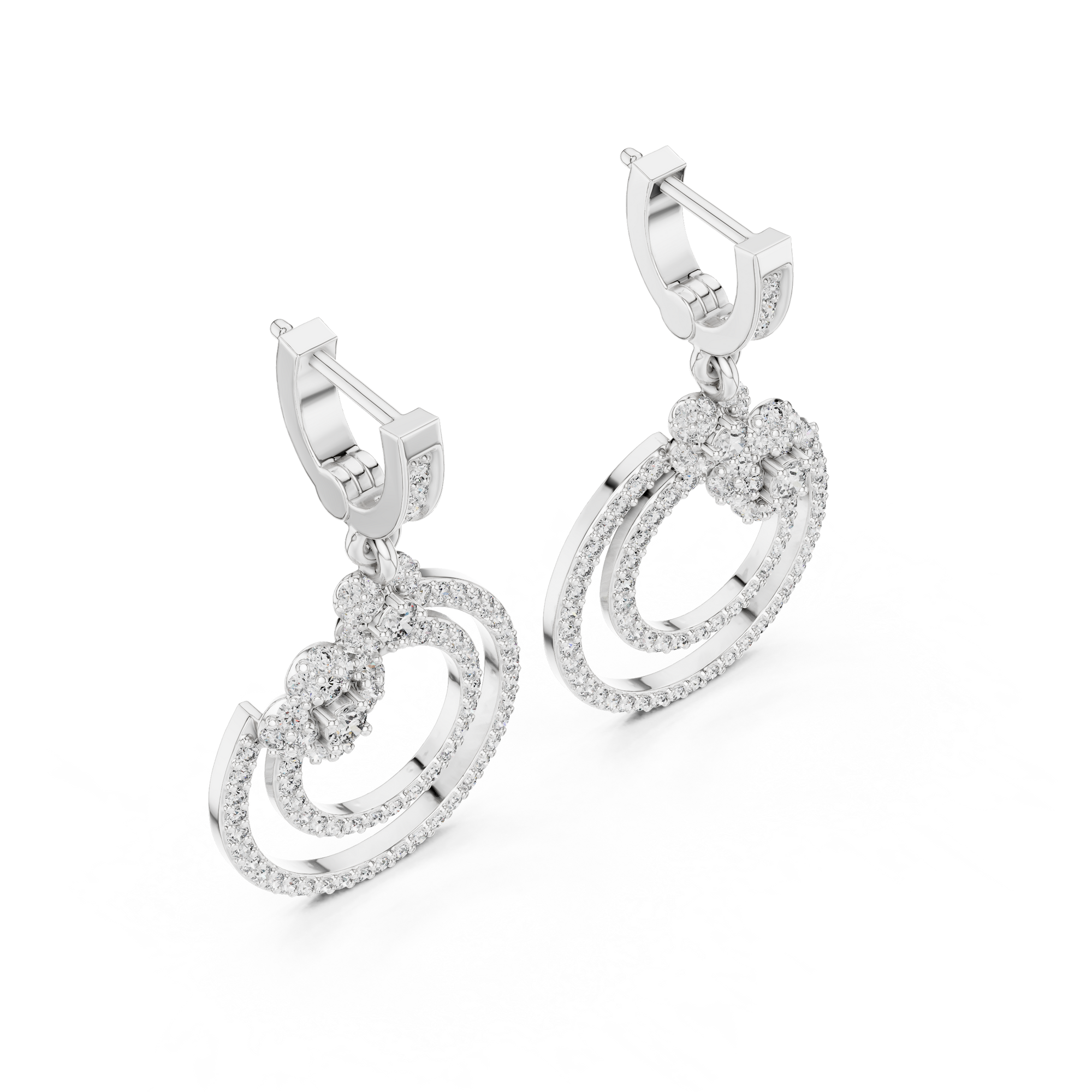14K White Gold Lab-Grown Diamond Earrings – 1.00 CT