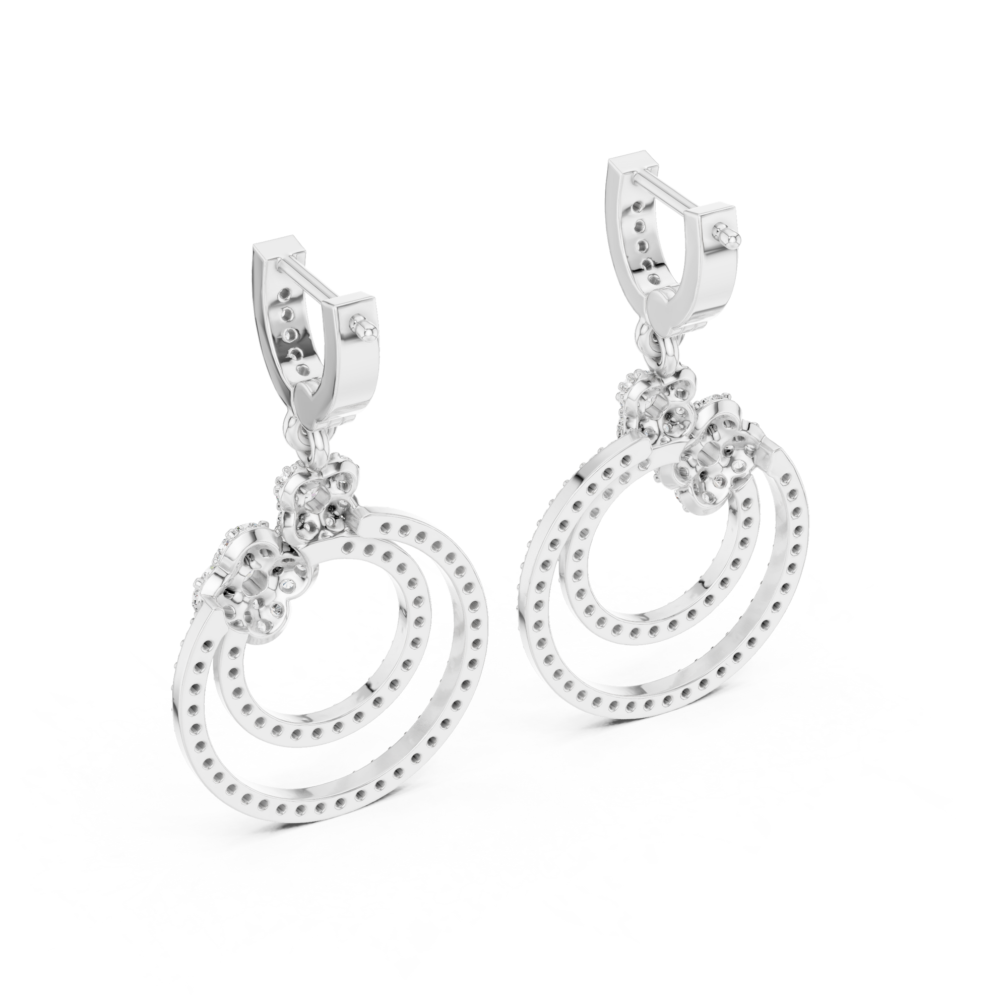 14K White Gold Lab-Grown Diamond Earrings – 1.00 CT