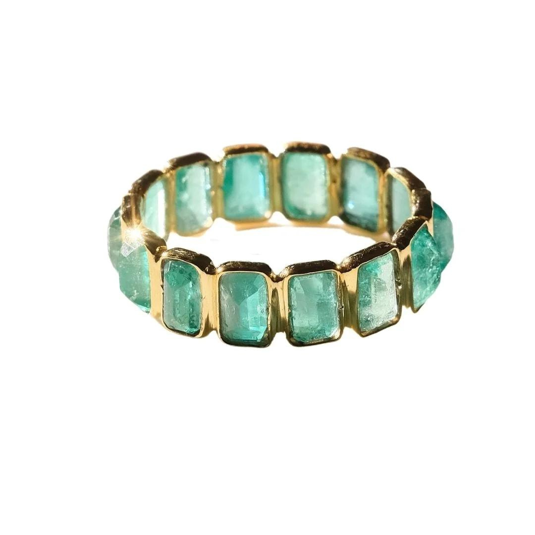 Abyss emerald gold-plated ring