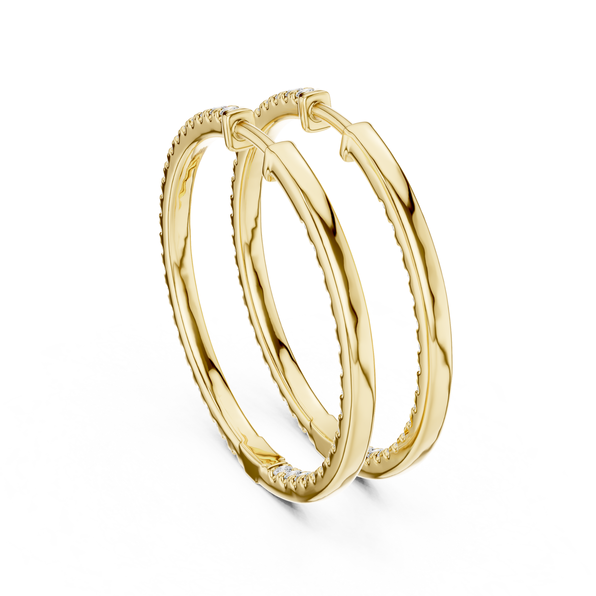 14K Yellow Gold Lab-Grown Diamond Oval Hoop Earrings – 1.00 CT