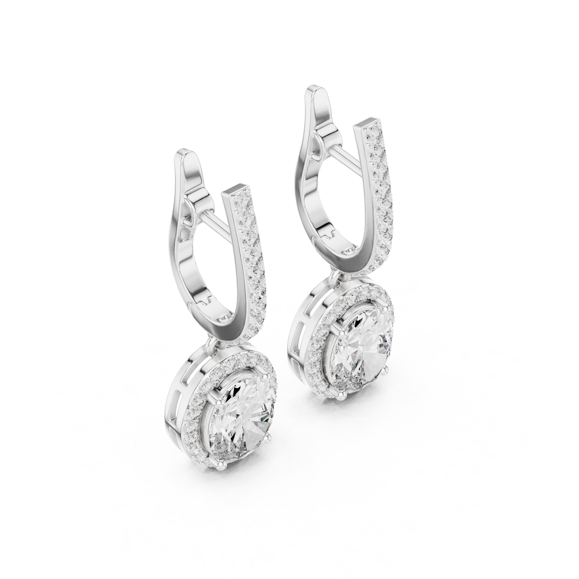 14K White Gold Lab-Grown Diamond Oval Drop Earrings – 3.5 CT | Dainty CVD Diamond Jewelry