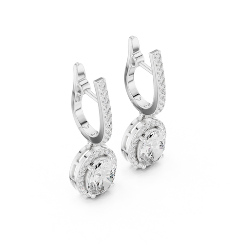 14K White Gold Lab-Grown Diamond Oval Drop Earrings – 3.5 CT | Dainty CVD Diamond Jewelry