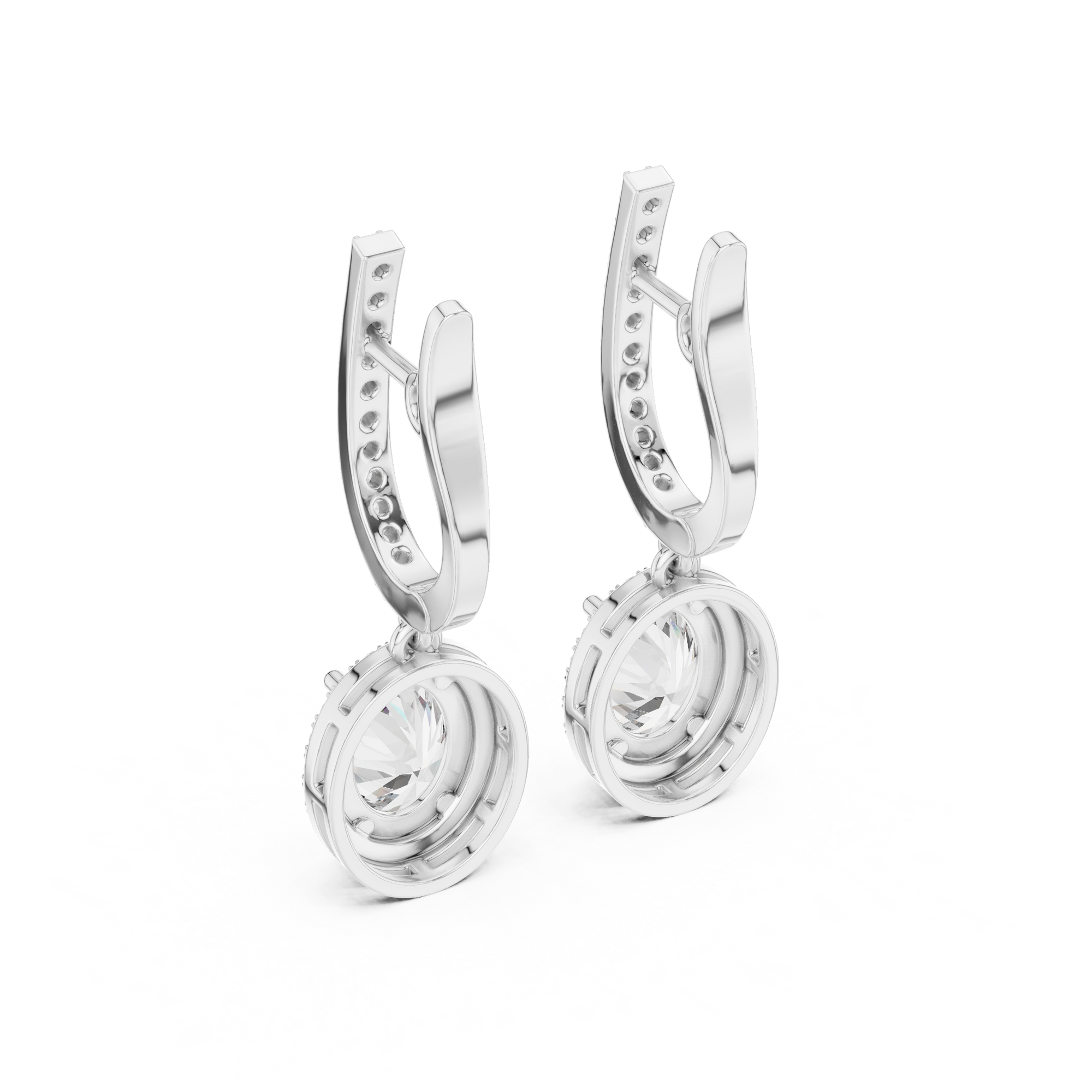 14K White Gold Lab-Grown Diamond Oval Drop Earrings – 3.5 CT | Dainty CVD Diamond Jewelry