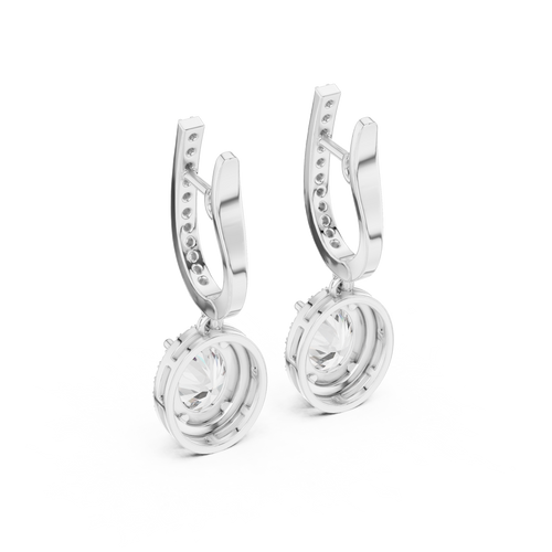 14K White Gold Lab-Grown Diamond Oval Drop Earrings – 3.5 CT | Dainty CVD Diamond Jewelry