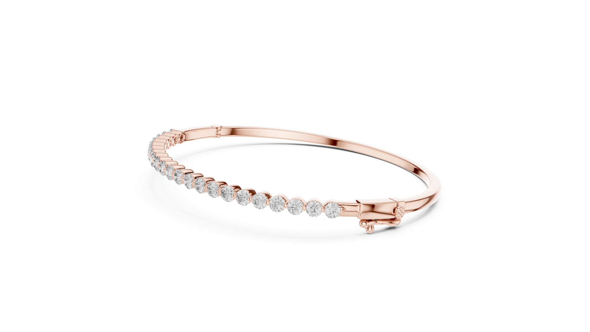 14K Rose Gold Lab-Grown Diamond Bangle – 2.00 CT