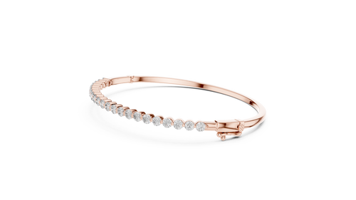 14K Rose Gold Lab-Grown Diamond Bangle – 2.00 CT
