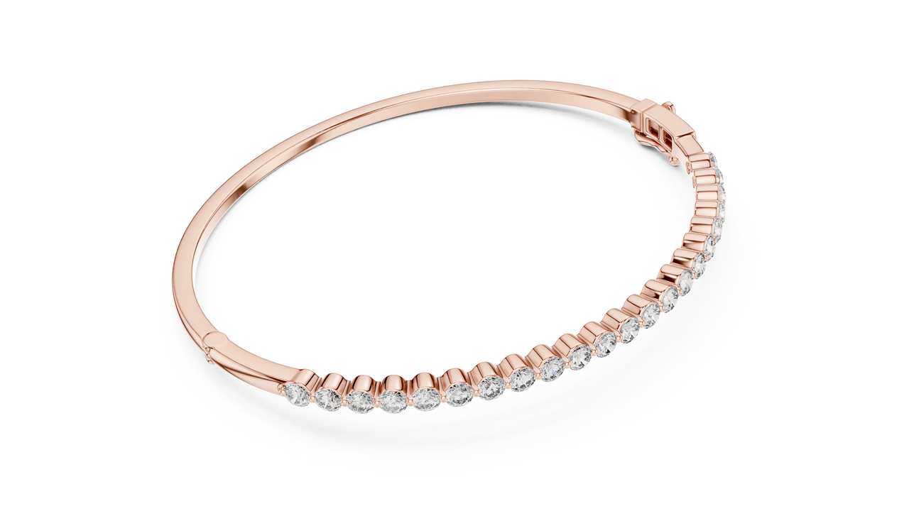 14K Rose Gold Lab-Grown Diamond Bangle – 2.00 CT