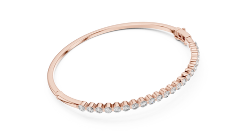 14K Rose Gold Lab-Grown Diamond Bangle – 2.00 CT
