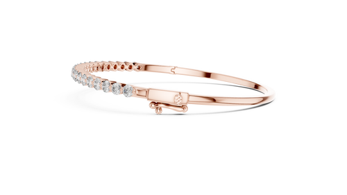 14K Rose Gold Lab-Grown Diamond Bangle – 2.00 CT