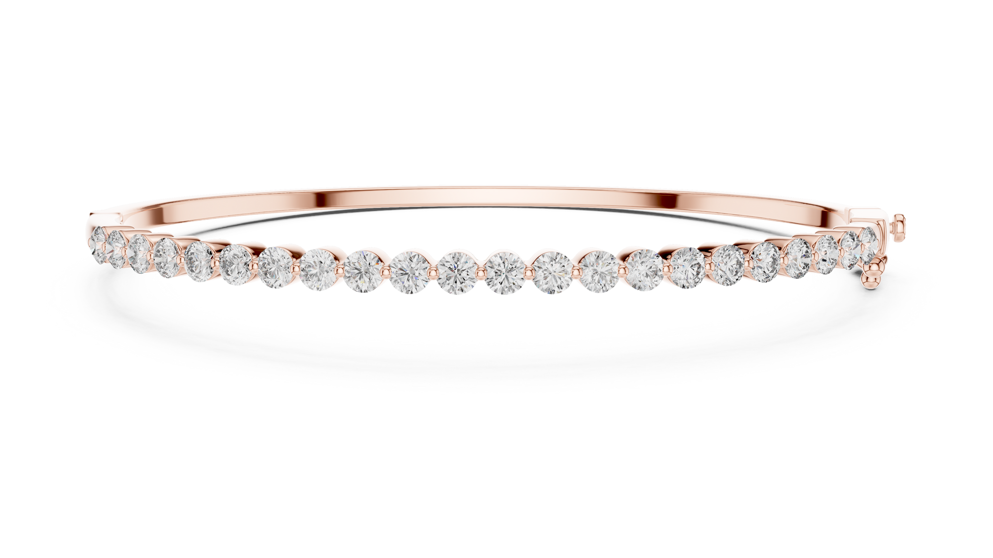 14K Rose Gold Lab-Grown Diamond Bangle – 2.00 CT