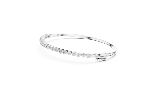 14K White Gold Lab-Grown Diamond Bangle – 2.00 CT
