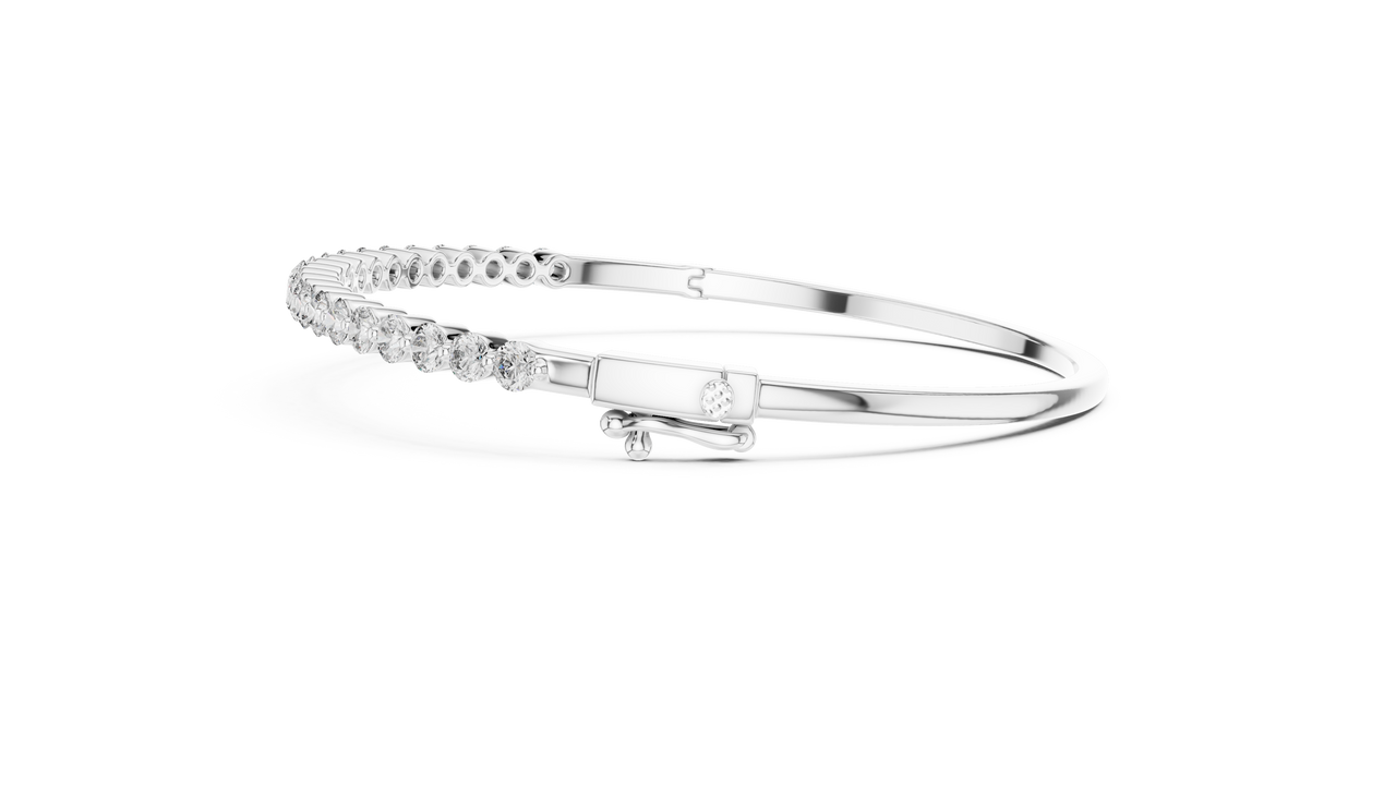 14K White Gold Lab-Grown Diamond Bangle – 2.00 CT