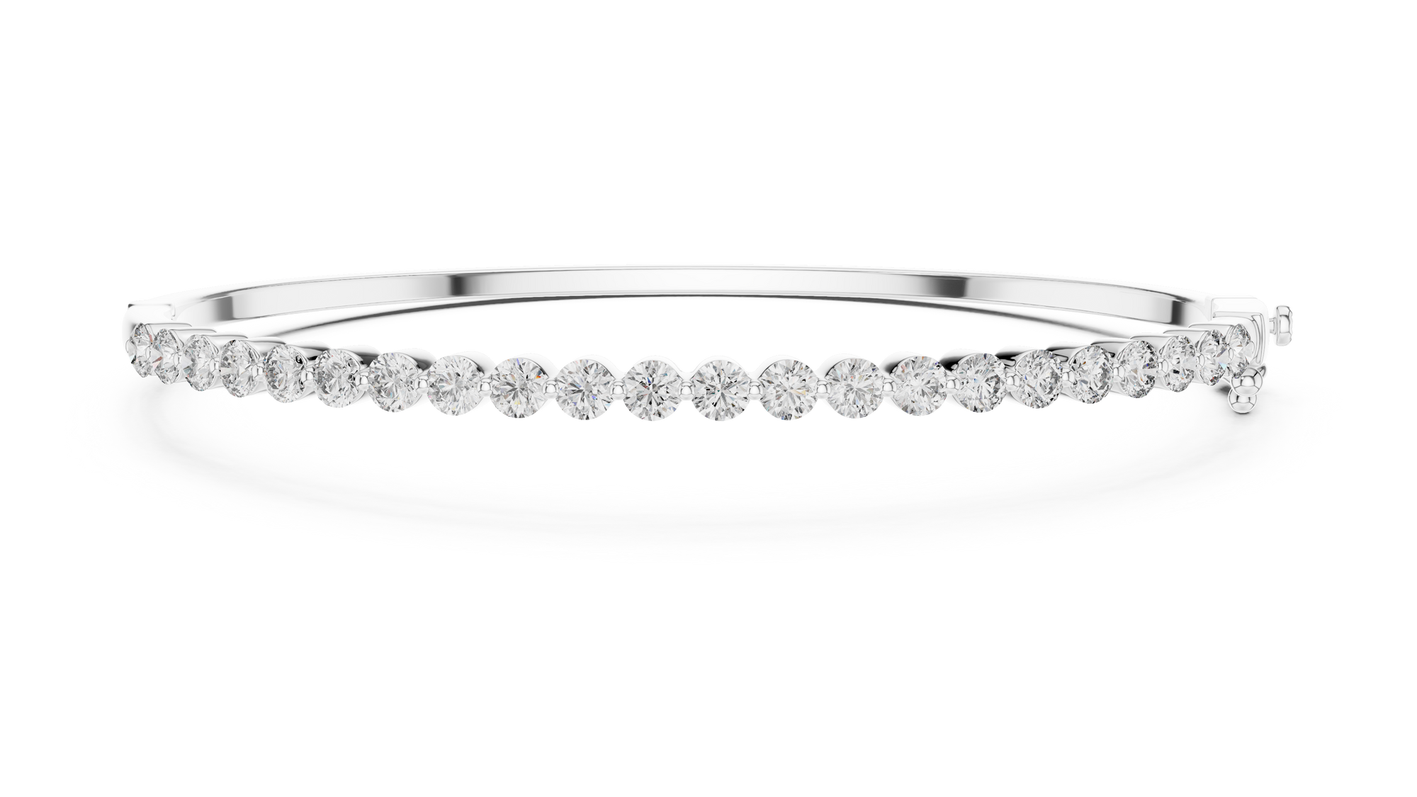 14K White Gold Lab-Grown Diamond Bangle – 2.00 CT