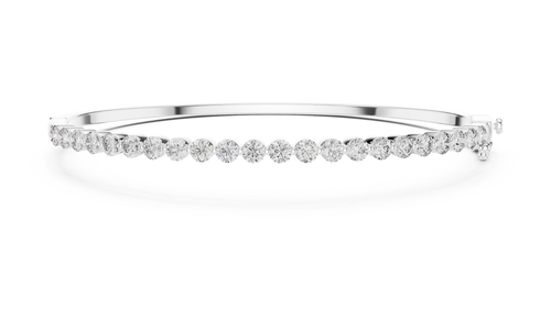 14K White Gold Lab-Grown Diamond Bangle – 2.00 CT