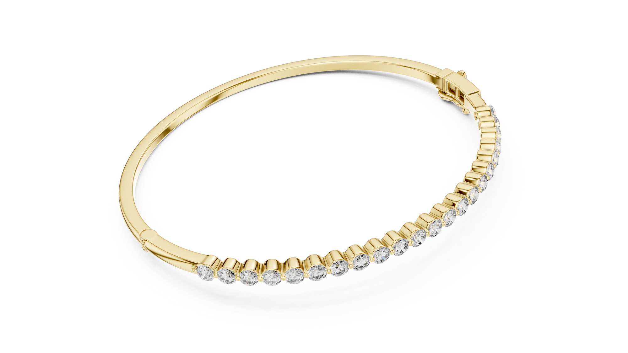 14K Yellow Gold Lab-Grown Diamond Bangle – 2.00 CT