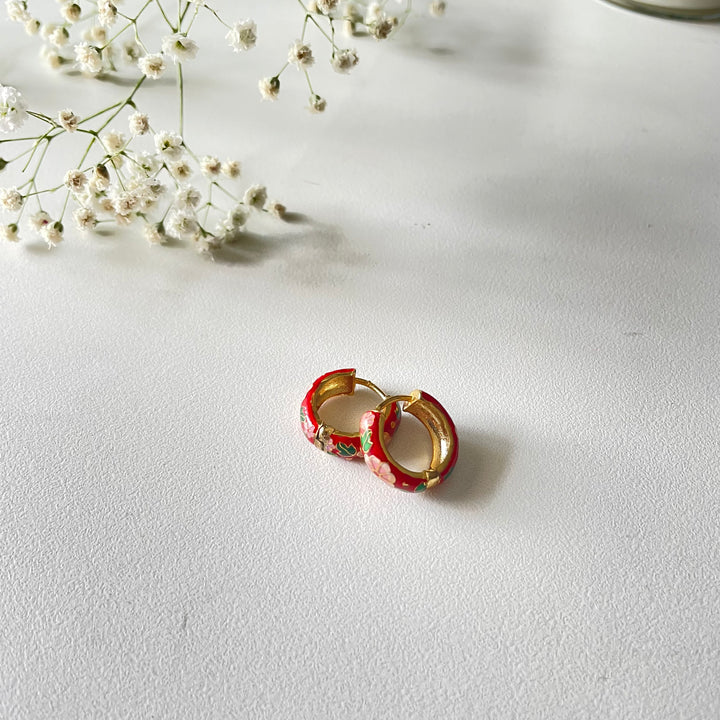 Heartfelt Blooms Hoops – Romantic Elegance in 22K Gold-Plated Silver