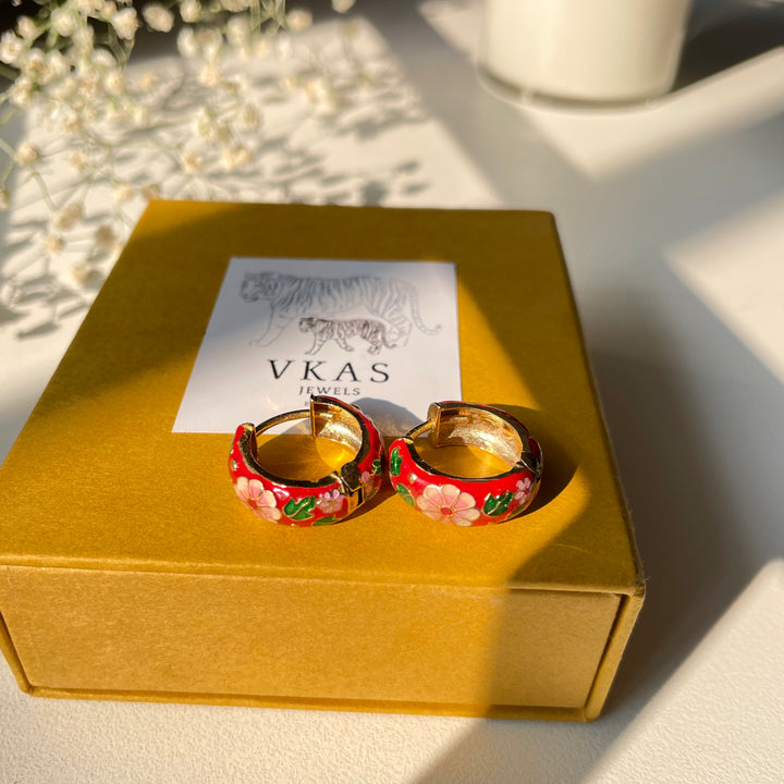 Heartfelt Blooms Hoops – Romantic Elegance in 22K Gold-Plated Silver