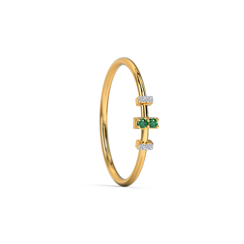 Emerald Elegance Diamond Ring 14K gold