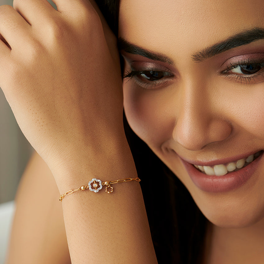 Ornate gold-plated bracelet for women