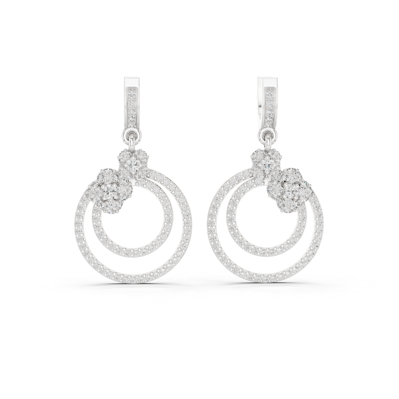 14K White Gold Lab-Grown Diamond Earrings – 1.00 CT