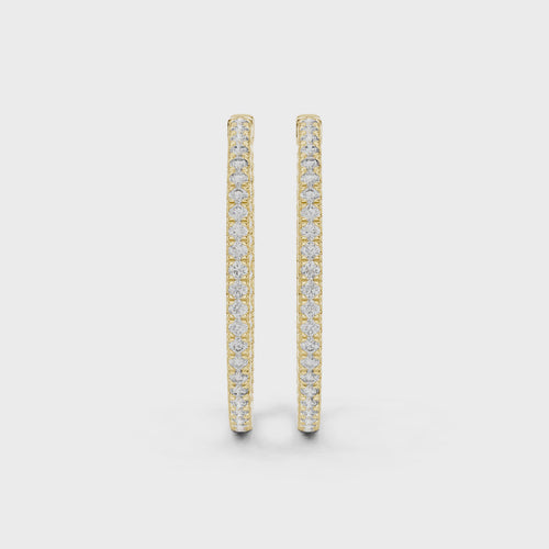 14K Yellow Gold Lab-Grown Diamond Oval Hoop Earrings – 1.00 CT