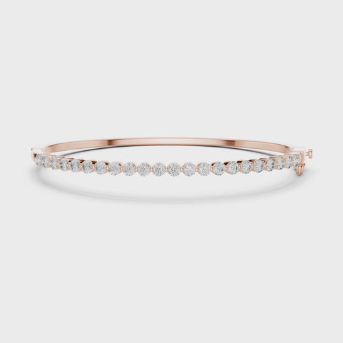 14K Rose Gold Lab-Grown Diamond Bangle – 2.00 CT