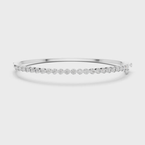 14K White Gold Lab-Grown Diamond Bangle – 2.00 CT